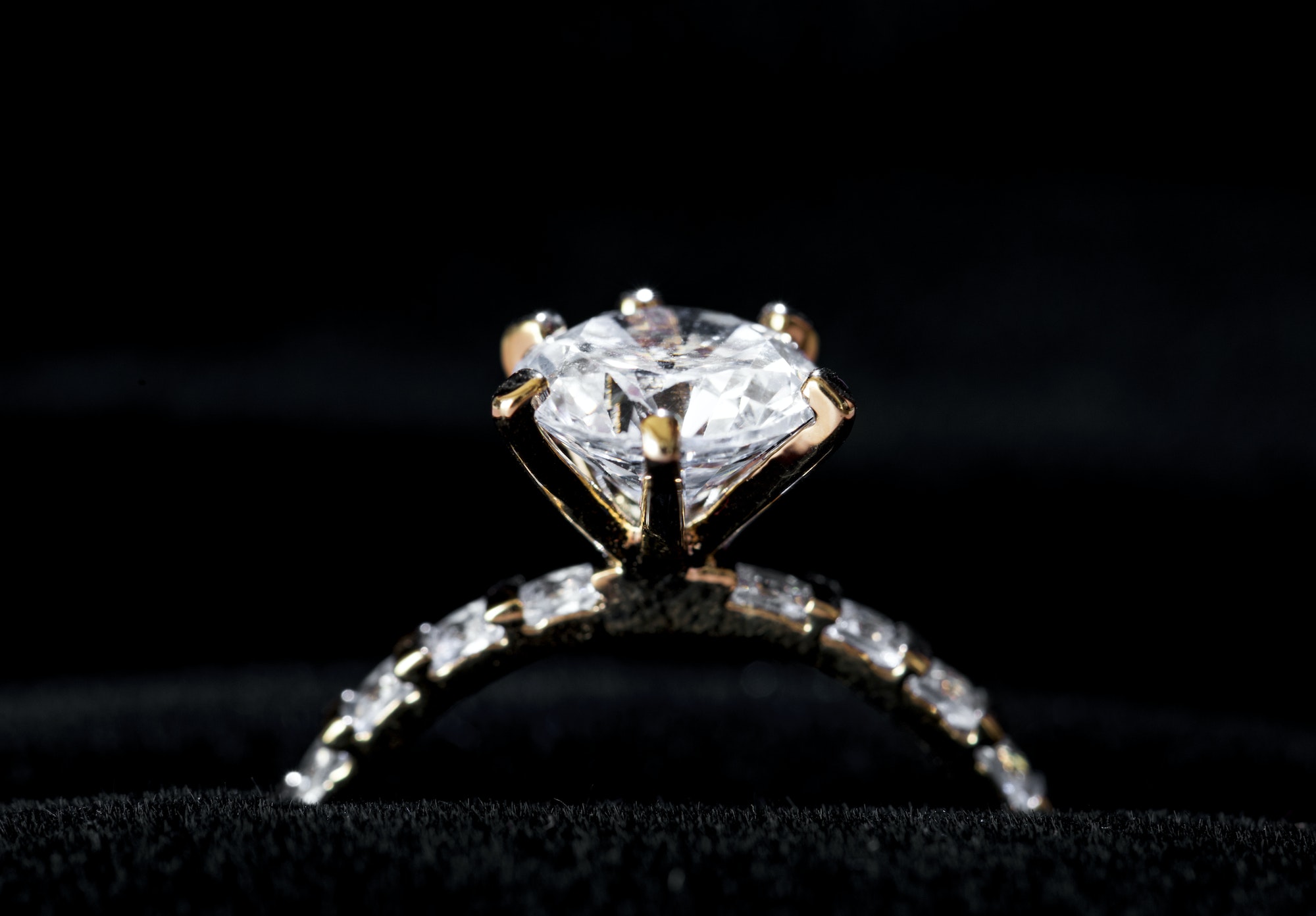 Closeup of diamond ring